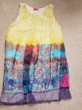 RENE DERHY K COLORFUL UNIQUE A LINE DRESS WITH SEQUINS SIZE M