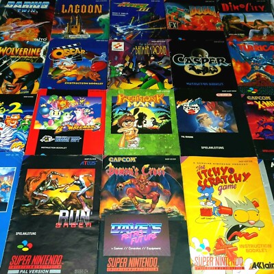 ! ANLEITUNG ! SNES SUPER NINTENDO MARIO BOMBERMAN ALADDIN DEMONS ZELDA DOOM POP 