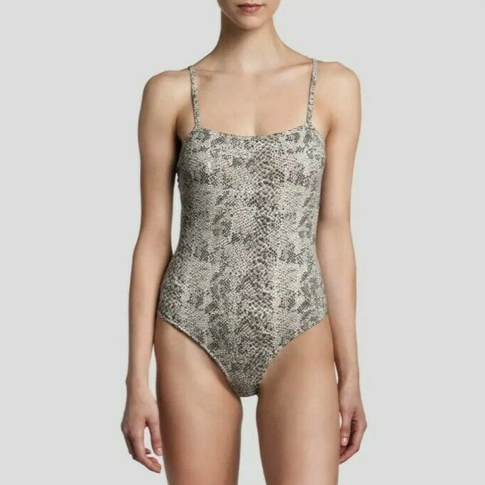 NWOT ATM Anthony Thomas Melillo pima Cotton Bodysuit Snakeskin