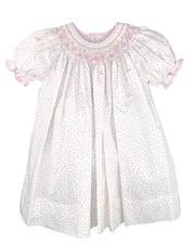 NWT Petit Ami Floral Pink Bishop Smocked Baby Girls 2pc Dress 12M 12 Months