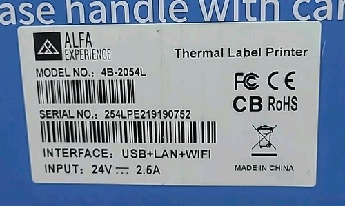 Alfa Experience 6"x4" Thermal Label Mini Printer 4B-2054L Barcode Printing NIB - Picture 6 of 9