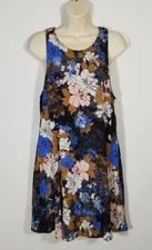 ASTR The Label Women Medium Multicolor Trapeze Swing Mini Dress Floral Racerback