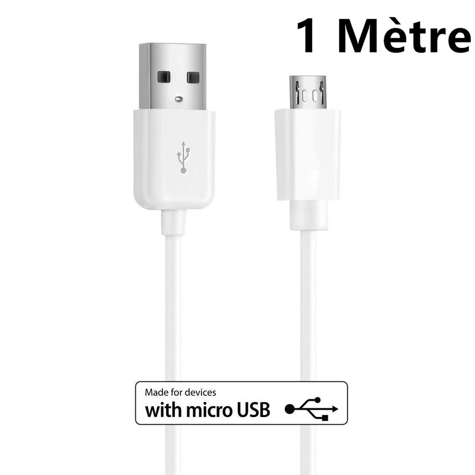 Lot 1-5 CABLE CHARGEUR MICRO USB Huawei PSMART 2019 pour Samsung A10 S5/6/7 J4 - Photo 2/4