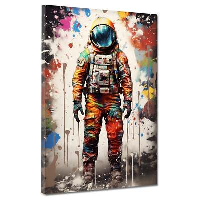 Pop Art Astronaut Leinwandbild Wandbild abstrakt Kunstdruck XL Wanddeko
