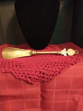 Antique Brass Ornate Designed Shoe Horn 10 inches Very Nice