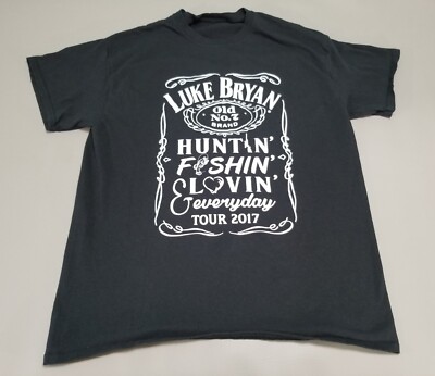 Luke Bryan Tour Shirt Mens Medium 2017 Hunting Fishing & Lovin' Everday Concert