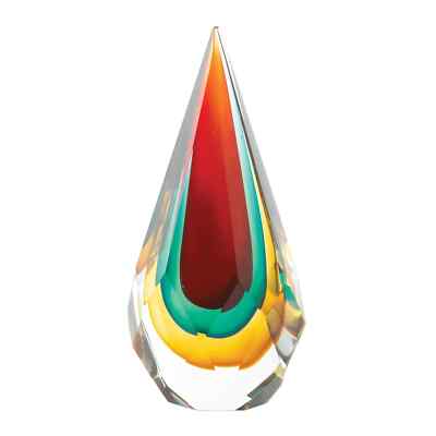 Sophisticated Style Multicolor Faceted Teardrop Art Glass Exquisite Statue
