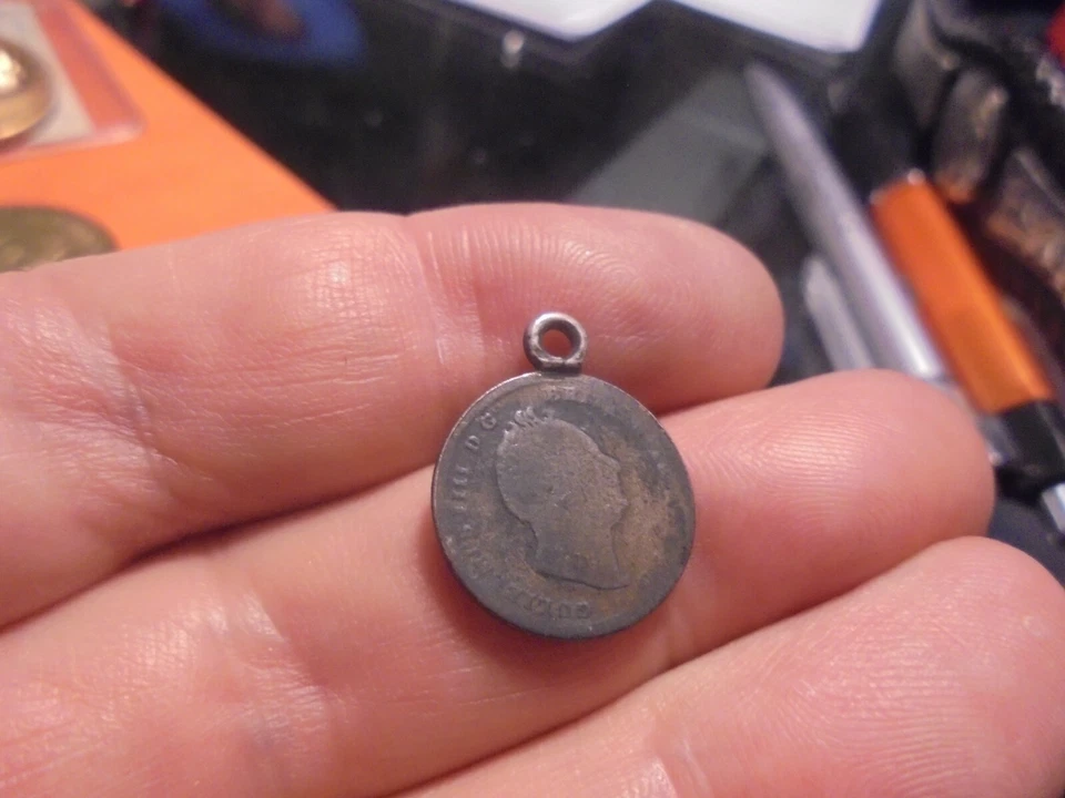 1837 Great Britain 4 Four Pence Groat Silver Pendant Coin Charm - Image 2 of 2