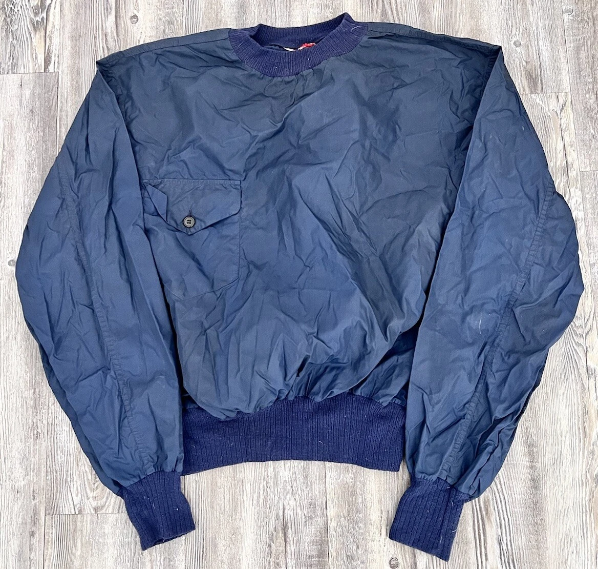 Vintage 80’s Cober Knit New York Blue Sweater Pullover Crewneck Windbreaker