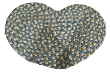 Vintage Braided Heart Rug Farmhouse Decor' Placemat Decorative Mat 18" x 10"