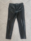 Ashley Mason Size 32 Black Faux Biker Leather Stretch Straight Slim Leg Pants — photo 1