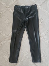 Ashley Mason Size 32 Black Faux Biker Leather Stretch Straight Slim Leg Pants