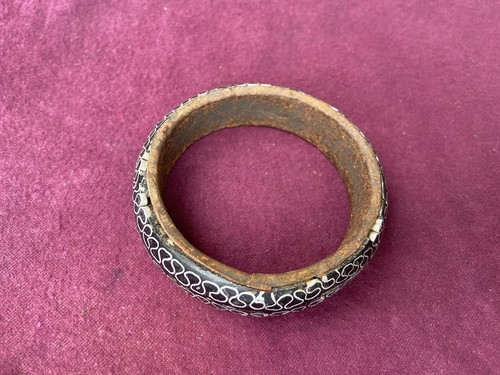 African Bracelet Silver Filigree Horn or Resin Dark Mauritania Ethnic Jewellery - Picture 3 of 8