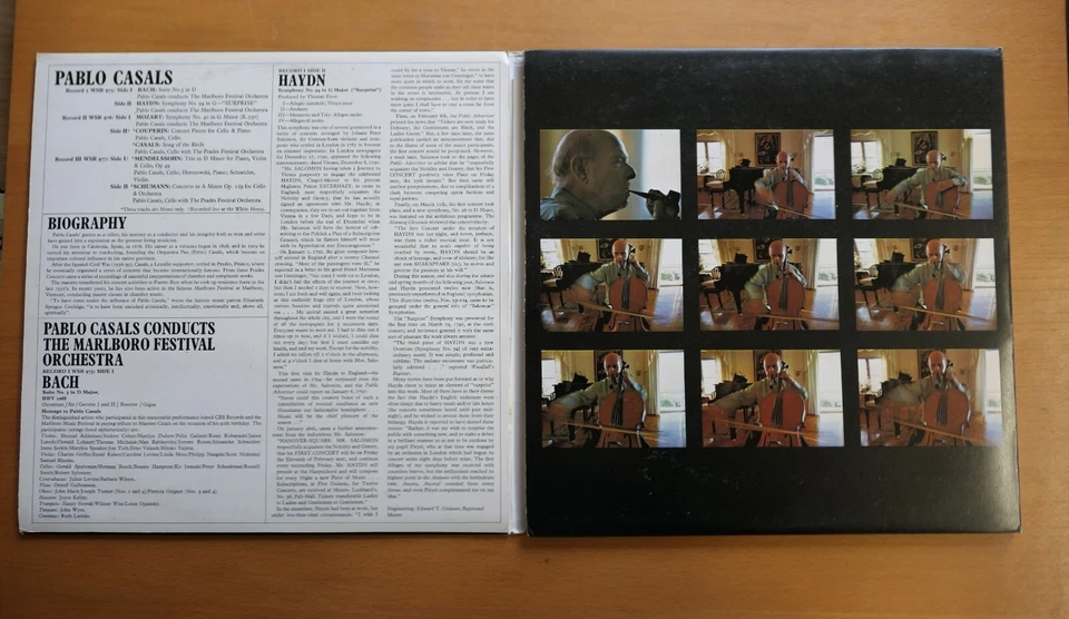 CBS WM 43 Pablo Casals 3LP Gatefold Bach Haydn Mozart Cello etc EX condition - Image 4 of 4