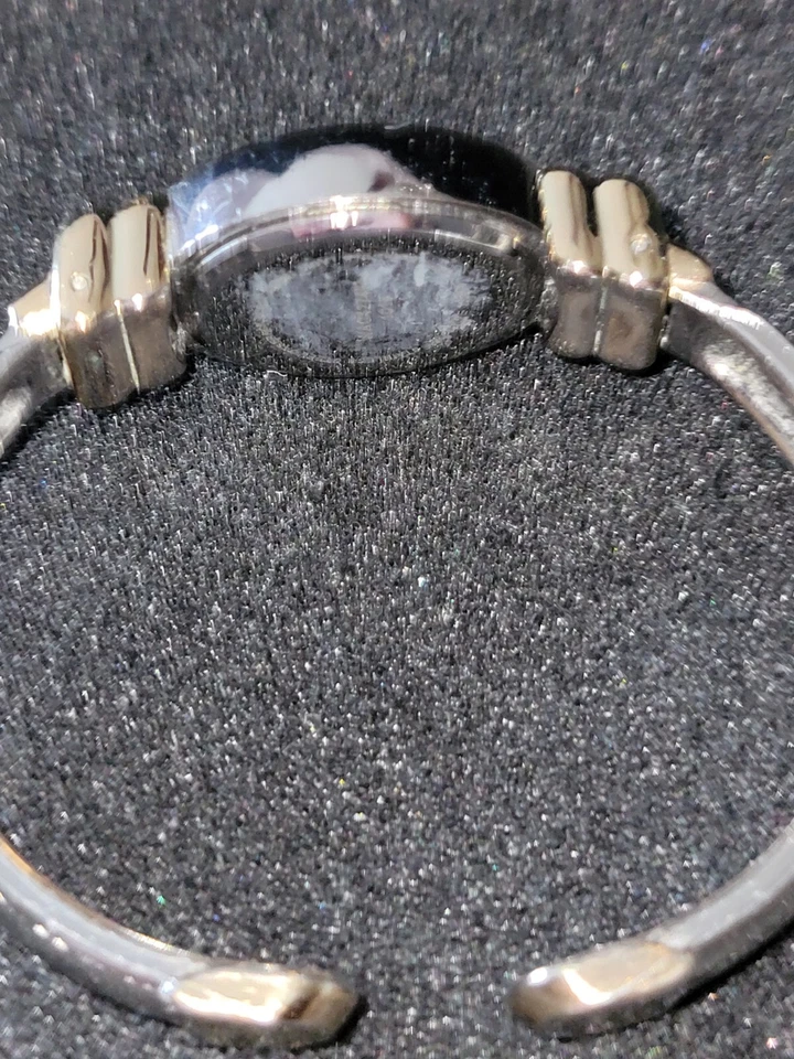 Vivani Wristwatch Silver Gold Tone Cuff Band Round White Face - Image 4 of 4