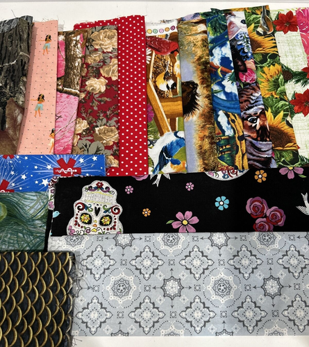 Fabric Lot 19 Pieces Quilting Crafts Sewing Art Project Cotton Prints - Picture 7 of 9