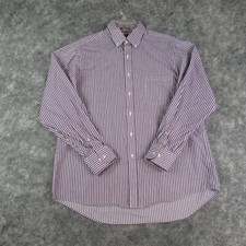 Chaps Shirt Mens 16.5 34/35 Multicolor Striped Classic Fit Twill Wrinkle Free