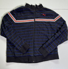 Puma Track Jacket Full Zip Black  Blue Logo Size XXL Mens