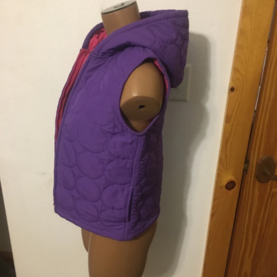 Talbots Niñas Púrpura Acolchado Chaleco Chaqueta Abrigo Talla 12 Foto 2 de 4