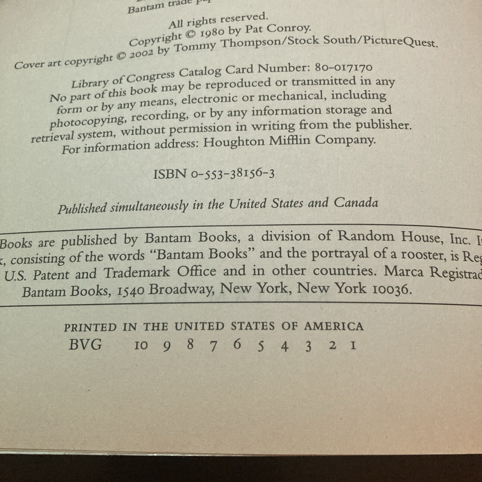 The Lords of Discipline by Conroy, Pat 1st TPB 2002 Good eBay