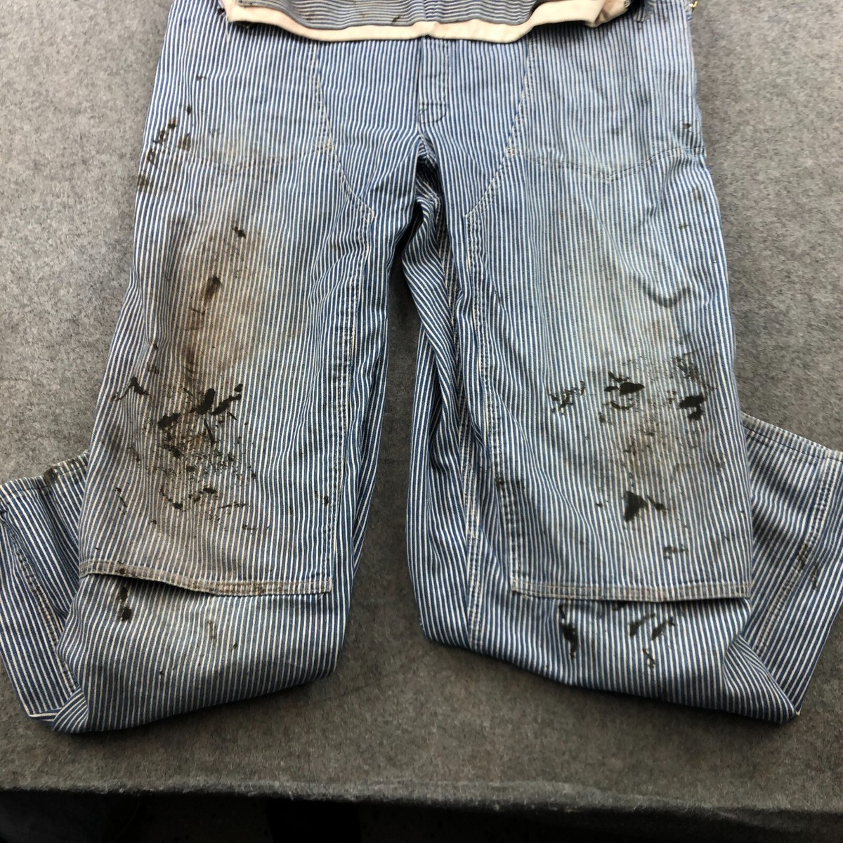 Vintage OSHKOSH B'OSH Overalls 42x32 Striped Vestbak Union Made