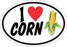 Oval I Love Corn Vinyl Sticker Car Truck Vehicle Bumper Decal