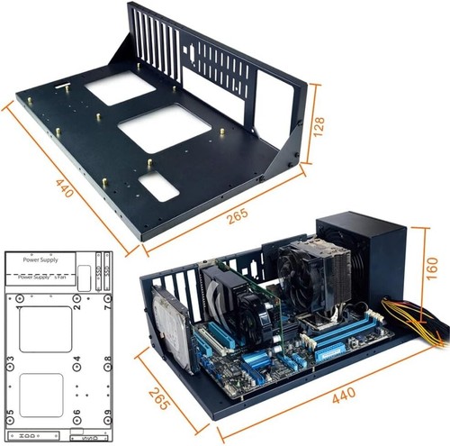 MK 01 DIY Gaming Computer Case, ATX Open Chassis Case Rack for ATX/M-ATX/ITX ... - Photo 7/11
