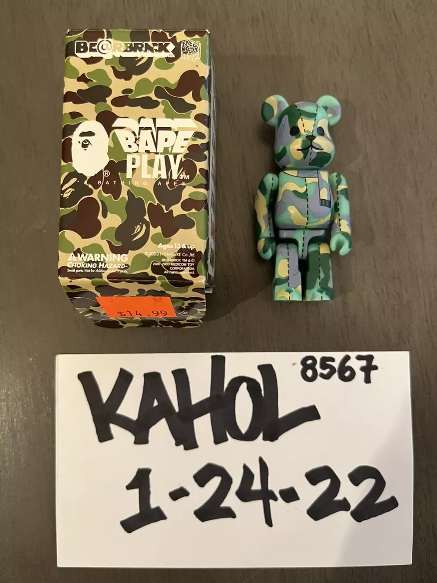 BAPE PLAY BE@RBRICK 100% GREEN CAMO 2/24 MEDICOM bearbrick bathing ape kaws  Off