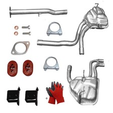 Komplett Auspuff mittel end+Anbausatz für Mini Cooper S 1.6 Cabrio Fliessheck