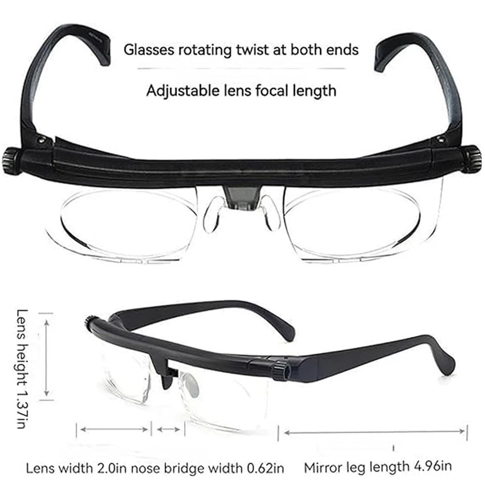 Adjustable Reading Glasses Dial Vision Flex Focal Readers Eyeglasses With Case - image 3 of 4