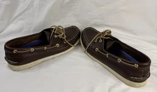 Sperry Top-Sider Mens Leeward 2-Eye Dark Brown Tied Lace Boat Shoes 8 1/2 Men