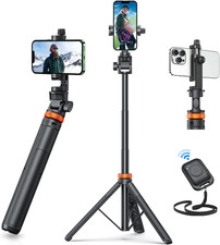 62" Phone Tripod, Tripod for iPhone  Selfie Stick with Remote, Extendable Cell