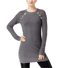 I.N.C Womens Embellished Tunic Sweater