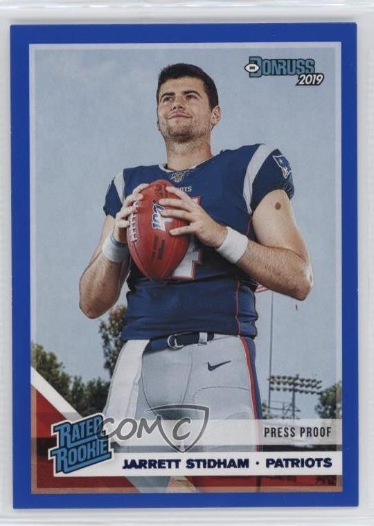 2019 Panini Donruss Rated Press Proof Blue Jarrett Stidham #307 Rookie RC 2z8
