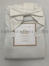 Pottery Barn Teen Bow Tie Blackout Cotton Curtain White 96" S4328