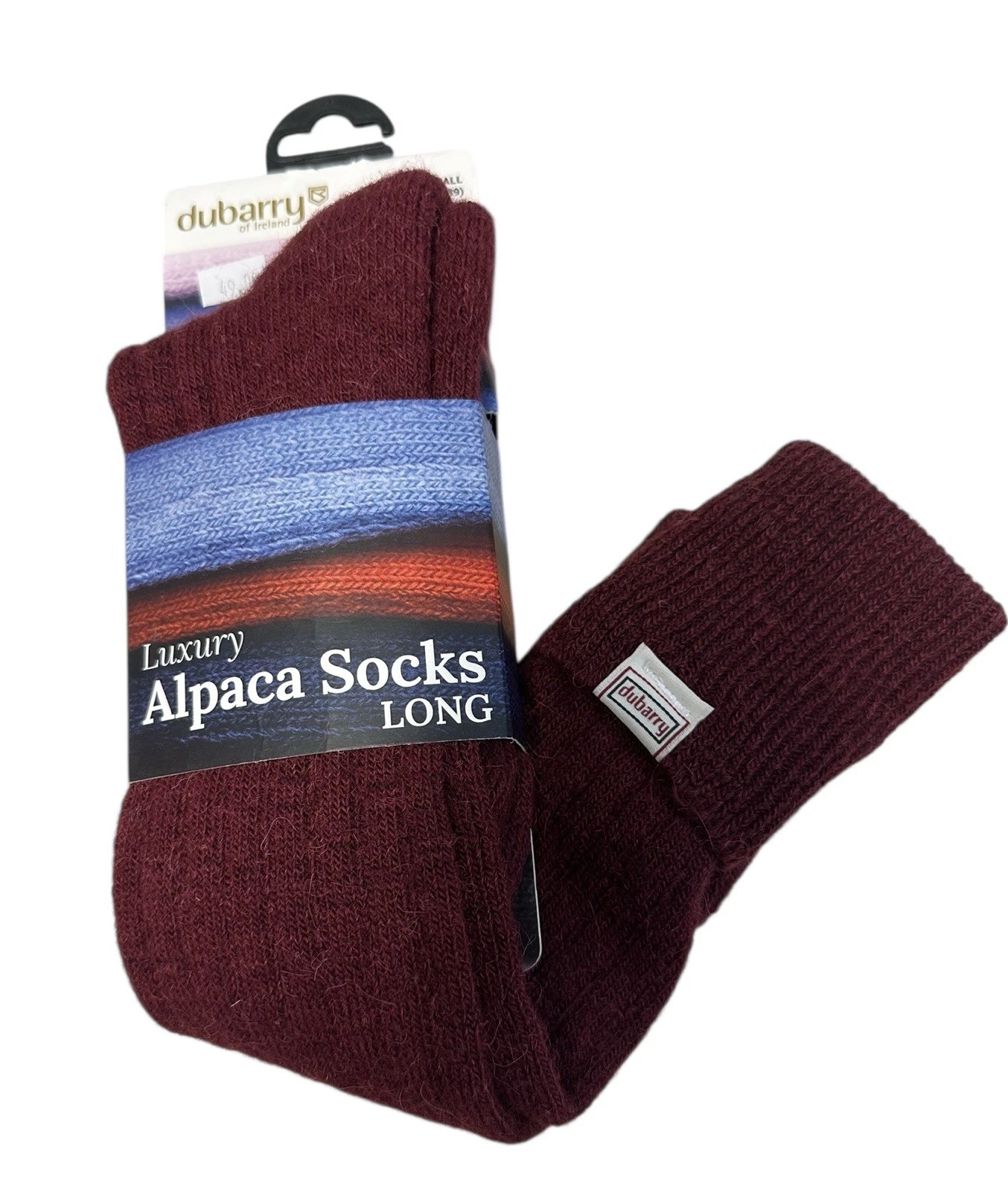 Dubarry Luxury Alpaca Socks, Long, Small (EU 35-39), Malbec 4133-35, New W/ Tags