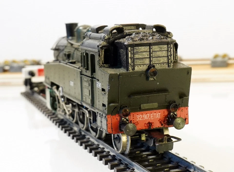 PIKO ECHELLE HO 1/87 ETAT LOCOMOTIVE VAPEUR TYPPE 131 T 32.917 VERT POUR PIECES - Imagen 4 de 4