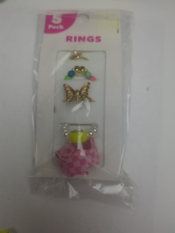 5 pack fashion rings lot