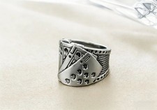 Mens Biker Casino Lucky Poker Ring Jewelry Men Stainless Steel Size 7-15