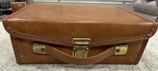 Vintage Cassette Tape Carry Storage Case Brown Faux Leather Holds 12 Cassettes 