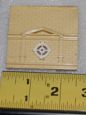 VINTAGE PLASTICVILLE S OR O SCALE PARTS TOWN HALL CLOCK TOWER SHORT WALL SECTION