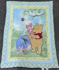 Vtg Winnie The Pooh Crib Comforter Blanket Quilt Piglet Eeyore Crown Crafts