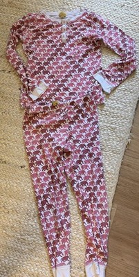 Roberta Roller Rabbit Pink Elephant Pajamas Kids Size 12