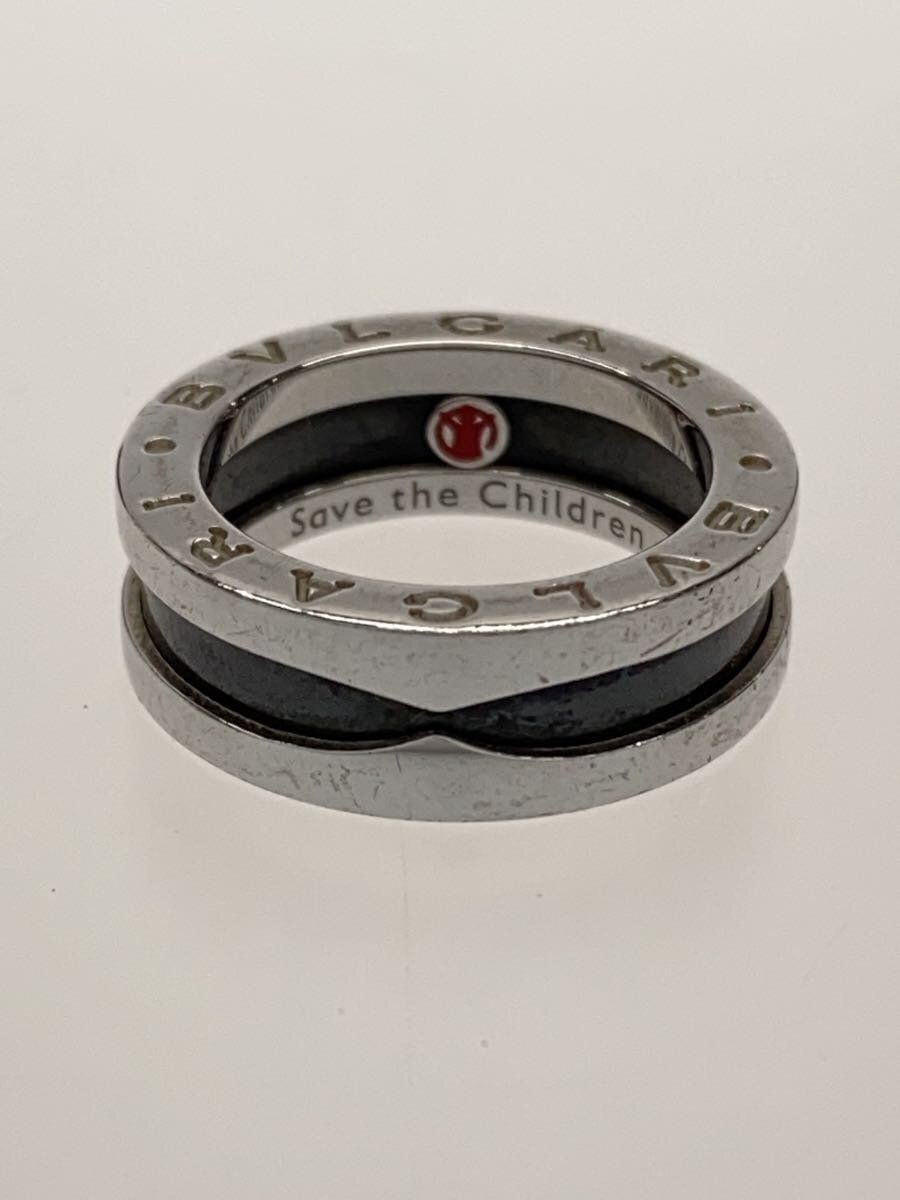 BVLGARI ブルガリ SV925 リングSave the Children BVLGARI SAVE THE CHILDREN Sterling 925 SILVER & BLACK BAND