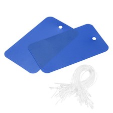 Waterproof Wires Plastic Shipping Tags,1.5x2.4 Inch Blue 50pcs Rope