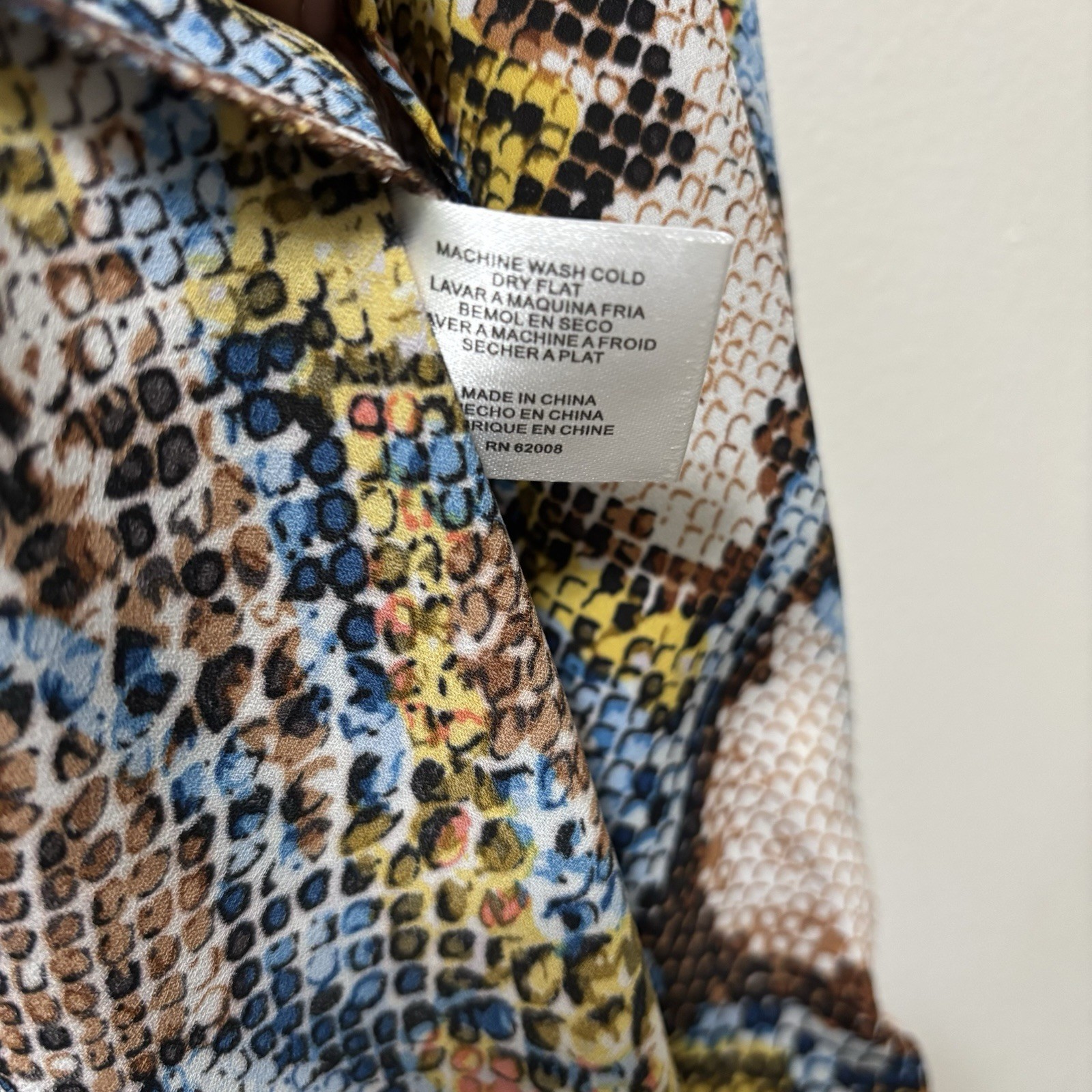 Insight Glam Python Print Button Up Tunic Top Siz… - image 11