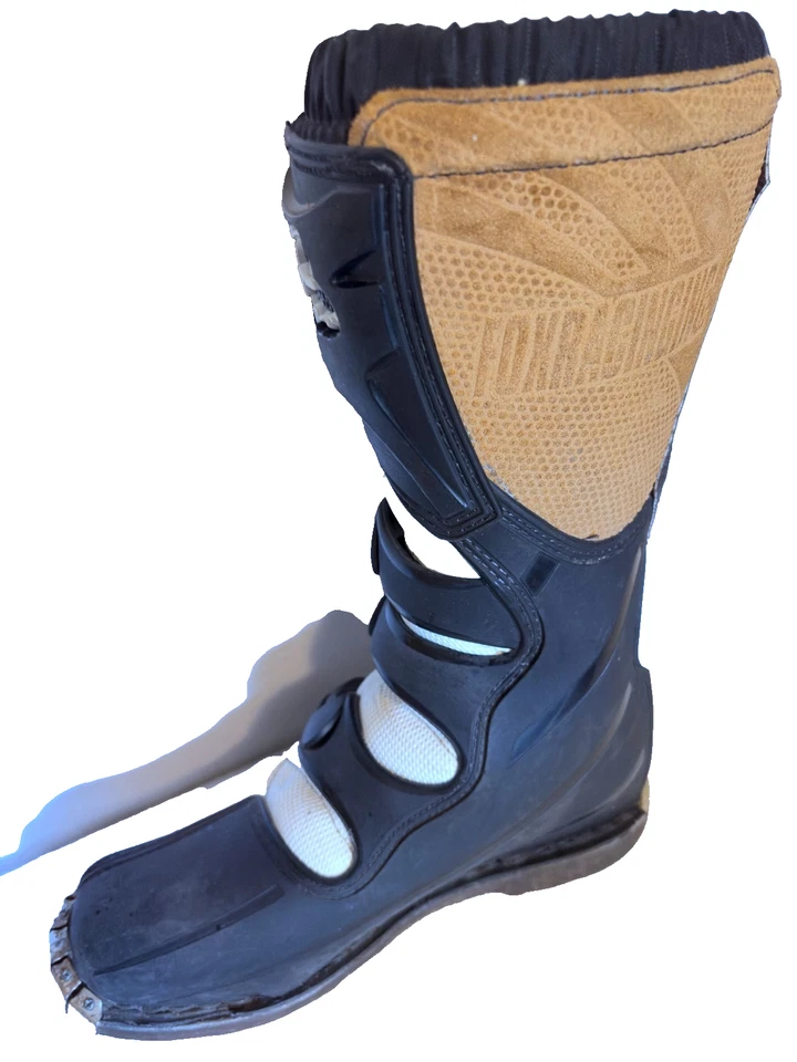 Botas de motocicleta Fox Racing feminina tamanho 6 branco preto ótimo couro plástico - Imagem 4 de 4