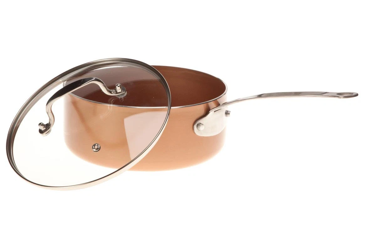 Ceramic Non-Stick Sauce Pan with Lid, 3 Qt
