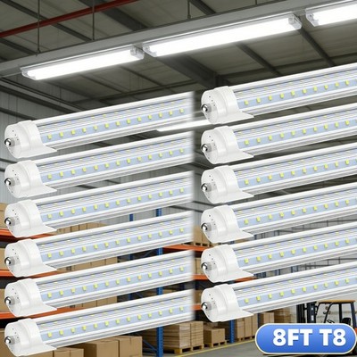 8FT LED Light Bulbs 72W FA8 Single Pin T8 T10 T12 8' LED Tube Shop Lights 8-PACK