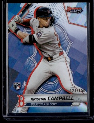 KRISTIAN CAMPBELL 2025 BOWMAN'S BEST BLUE REFRACTOR RC 121/150 BOSTON RED SOX
